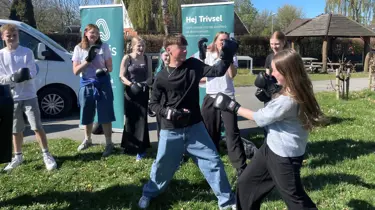 Elever på Egtved Skole på trivselsdag med Hej Trivsel og Aleris