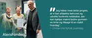 Psykolog Christa Ryholt får overrakt midler fra AlerisFonden.