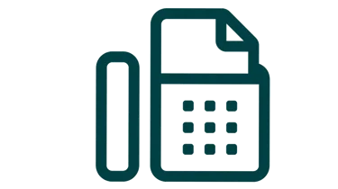 Ikon som illustrerer en fax.